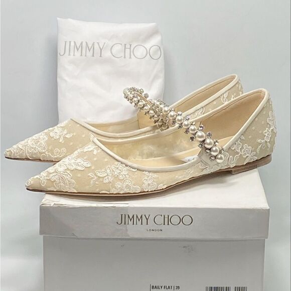 Jimmy Choo Baily Embellished Lace Flats size 39 - Picture 11 of 13
